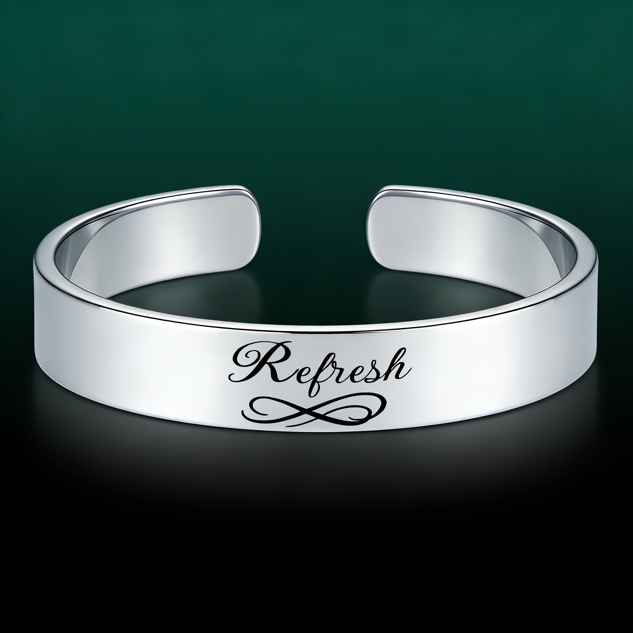 Women's Elegant Infinity Symbol Stainless Steel Open Bangle